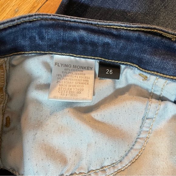Flying Monkey Light Distress Ankle-Length Skinny Jeans - Size 26 - Picture 3 of 4